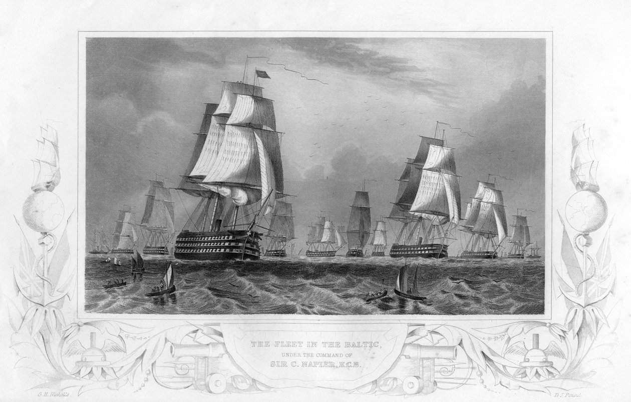 Flåten i Østersjøen, under kommando av Sir Charles Napier, 1857. av Daniel John Pound