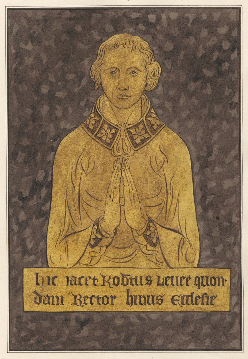Messingplate til Robert Lellee fra Hayes Church av Daniel Lysons