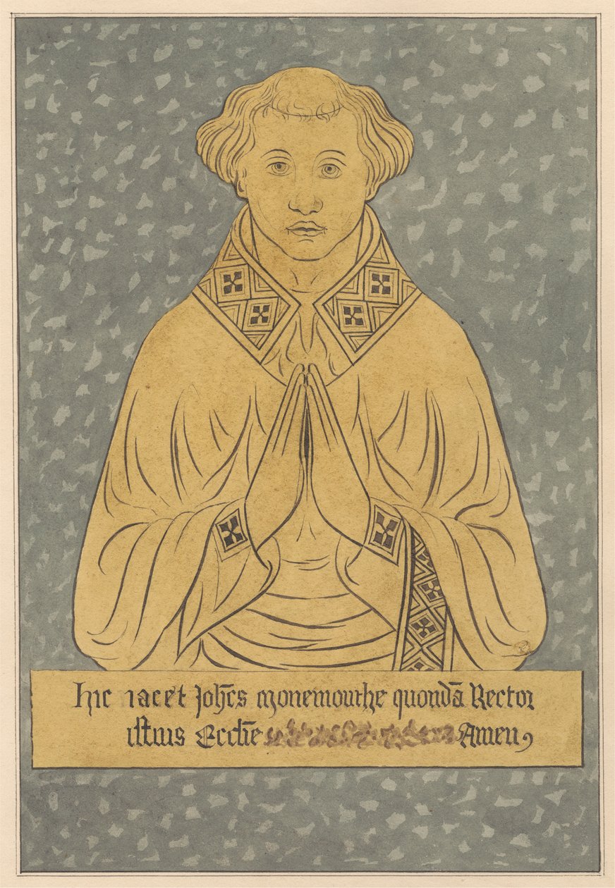 Messingplate for en rektor fra Harlington Church av Daniel Lysons