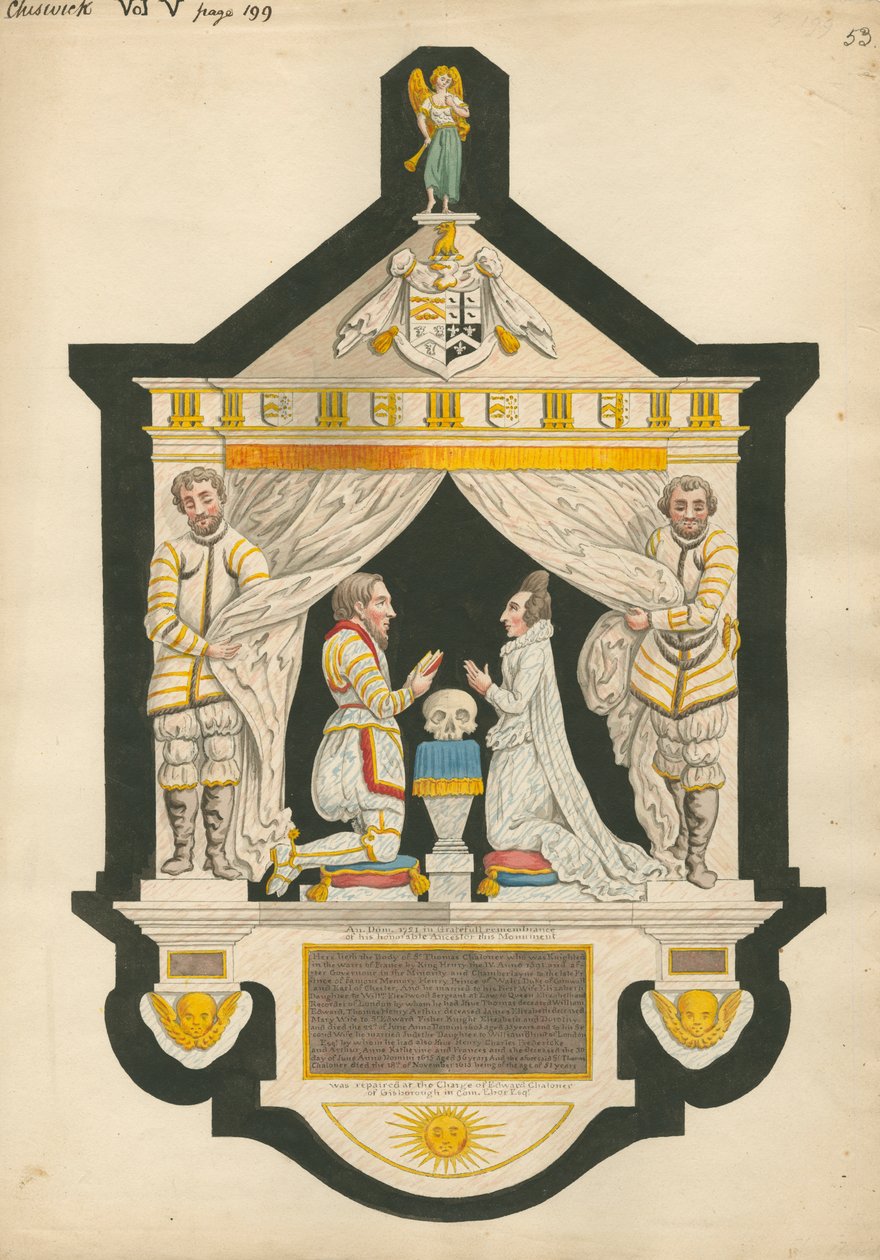 Minnesmerke for Sir Thomas Chaloner av Daniel Lysons