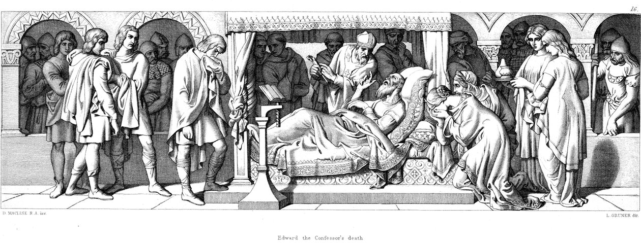 Edward the Confessors død, 1042 1866 av Daniel Maclise