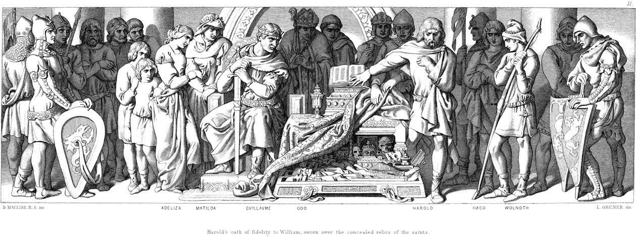 Kong Harold sverger troskap til William av Normandie, c1866 av Daniel Maclise