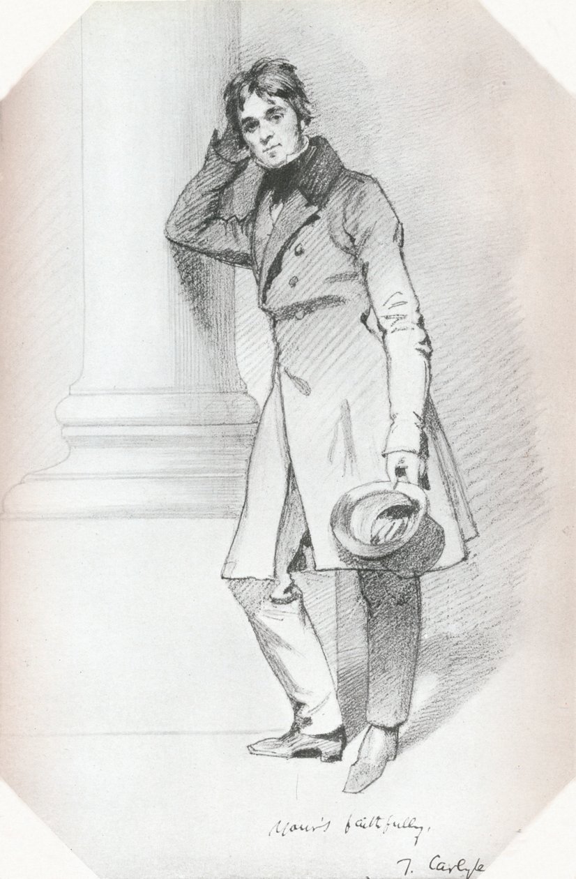 Portrett av Thomas Carlyle, historiker og filosof, c1830 av Daniel Maclise