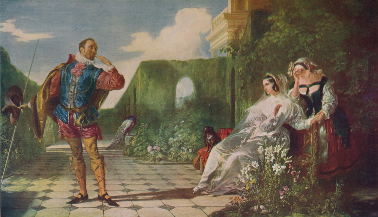 Scene fra Twelfth Night Malvolio og grevinnen, c1840, c1915 av Daniel Maclise