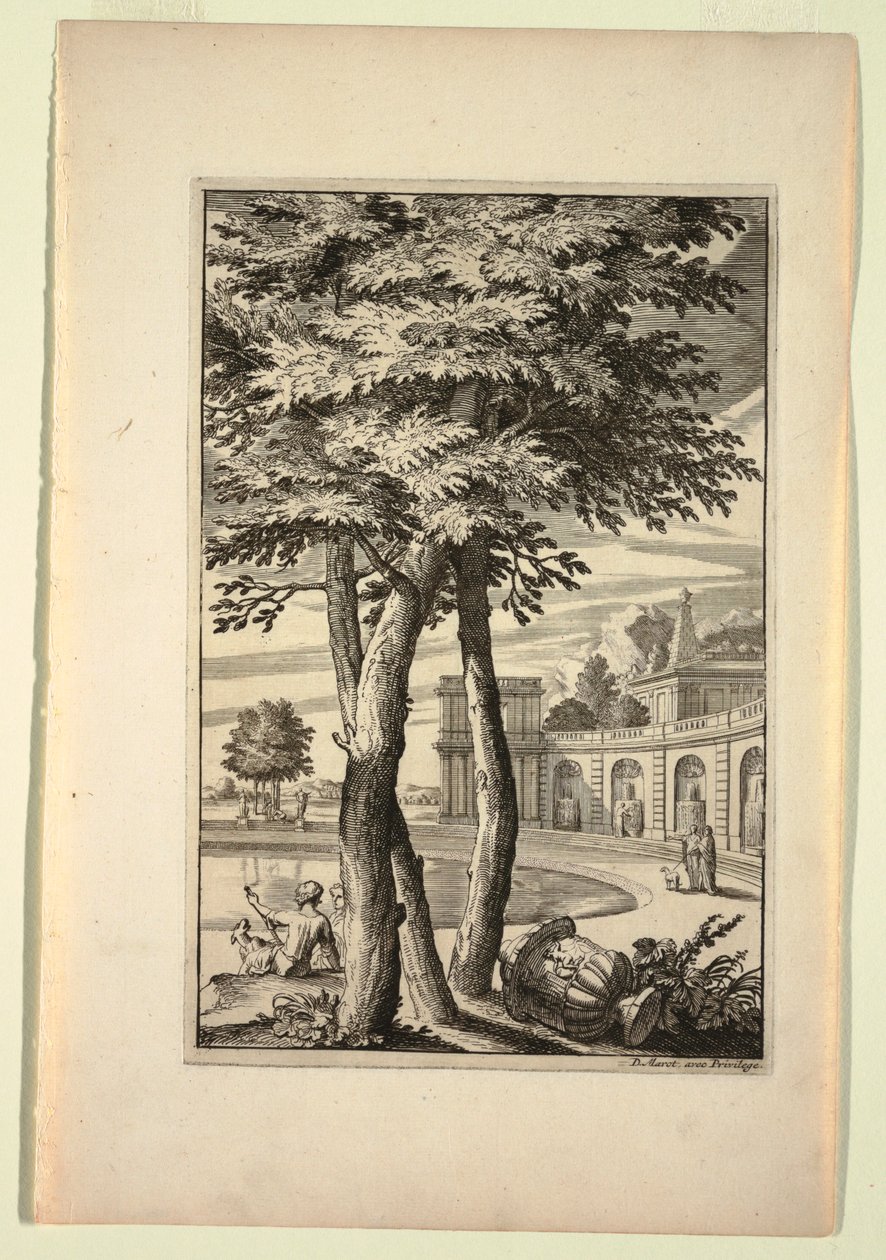 Plate i New Book of Landscapes av Daniel Marot