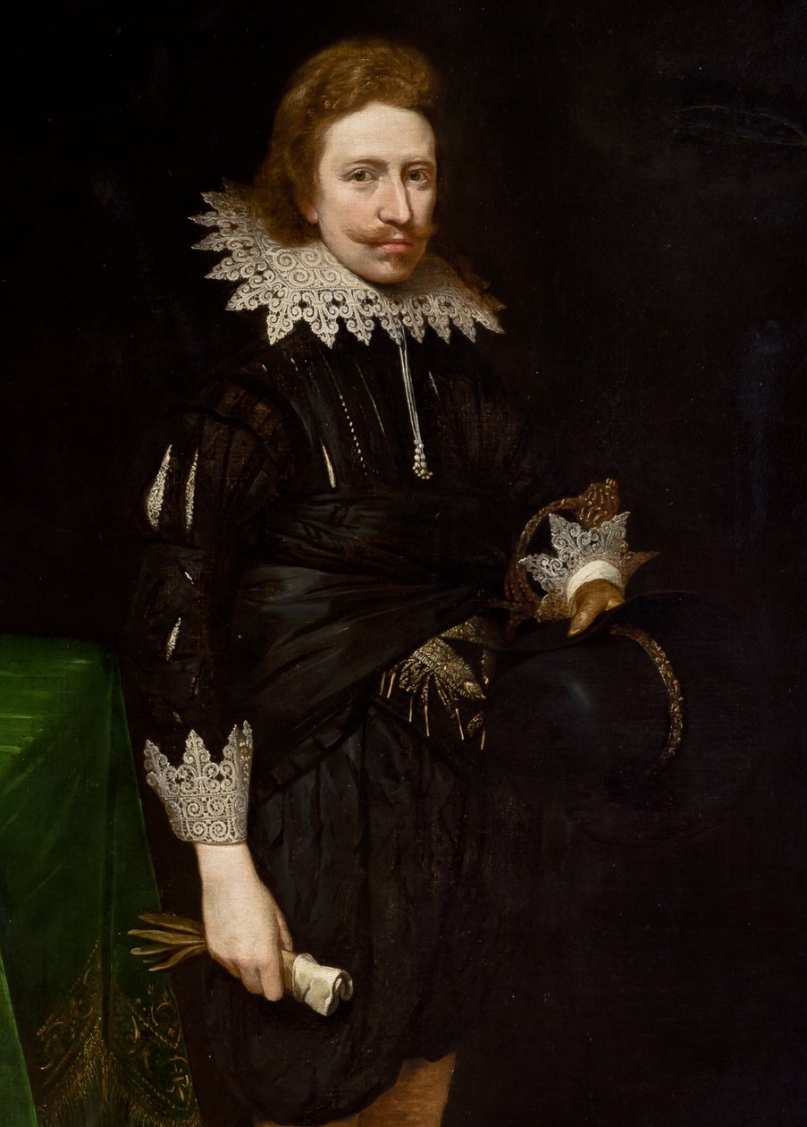 Detalj av portrett av William Cavendish, 1624 av Daniel Mytens
