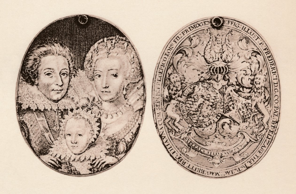 Frederick av Böhmen, Elizabeth Stuart, og deres sønn, Frederick Henry, 1621, 1904 av Daniel Mytens