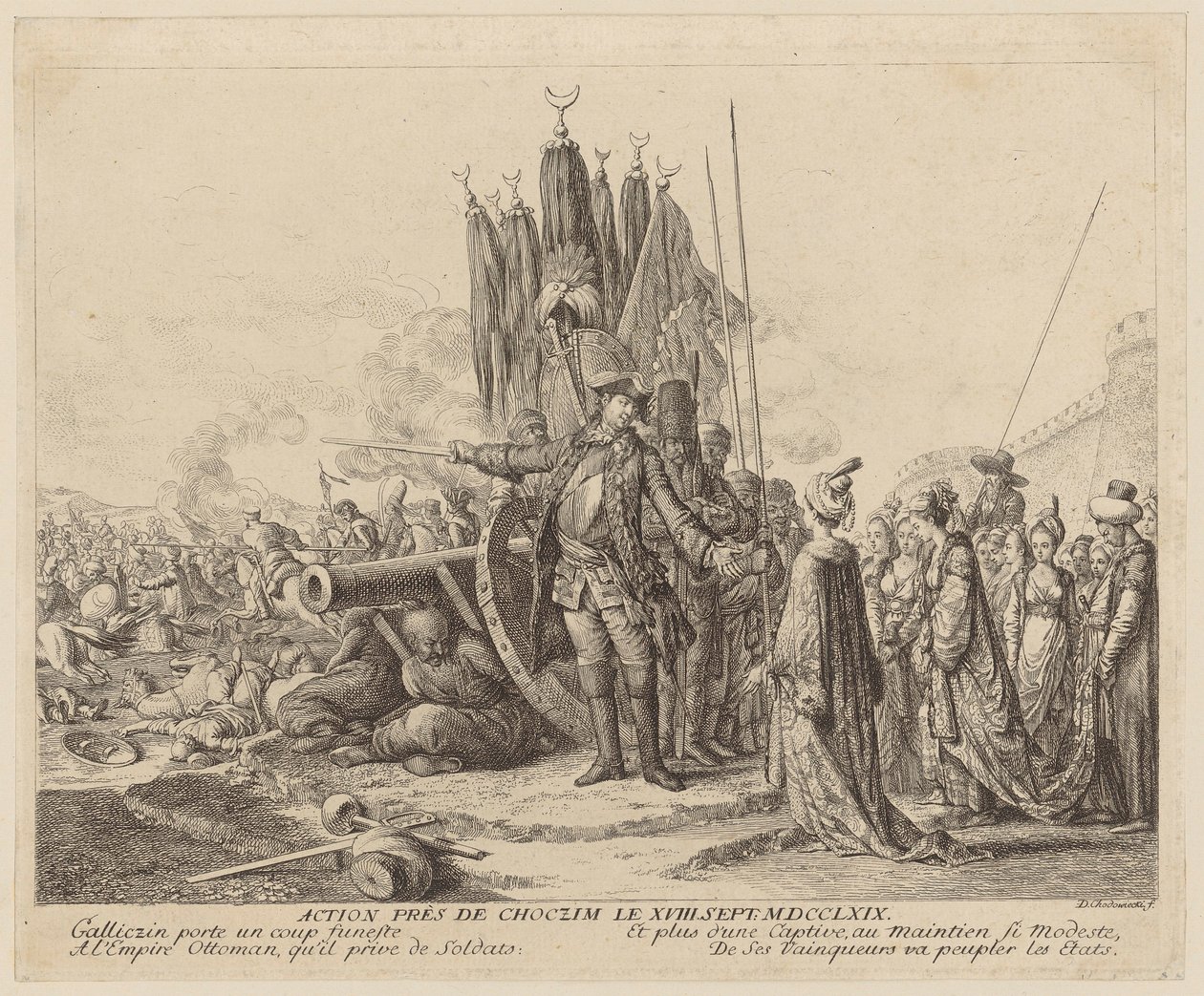 Slaget ved Choczim 18. september 1769 av Daniel Nikolaus Chodowiecki