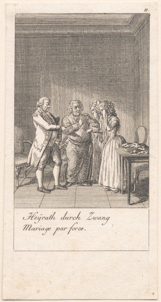 Motiver for ekteskap og deres konsekvenser. Bl. 11 av Daniel Nikolaus Chodowiecki