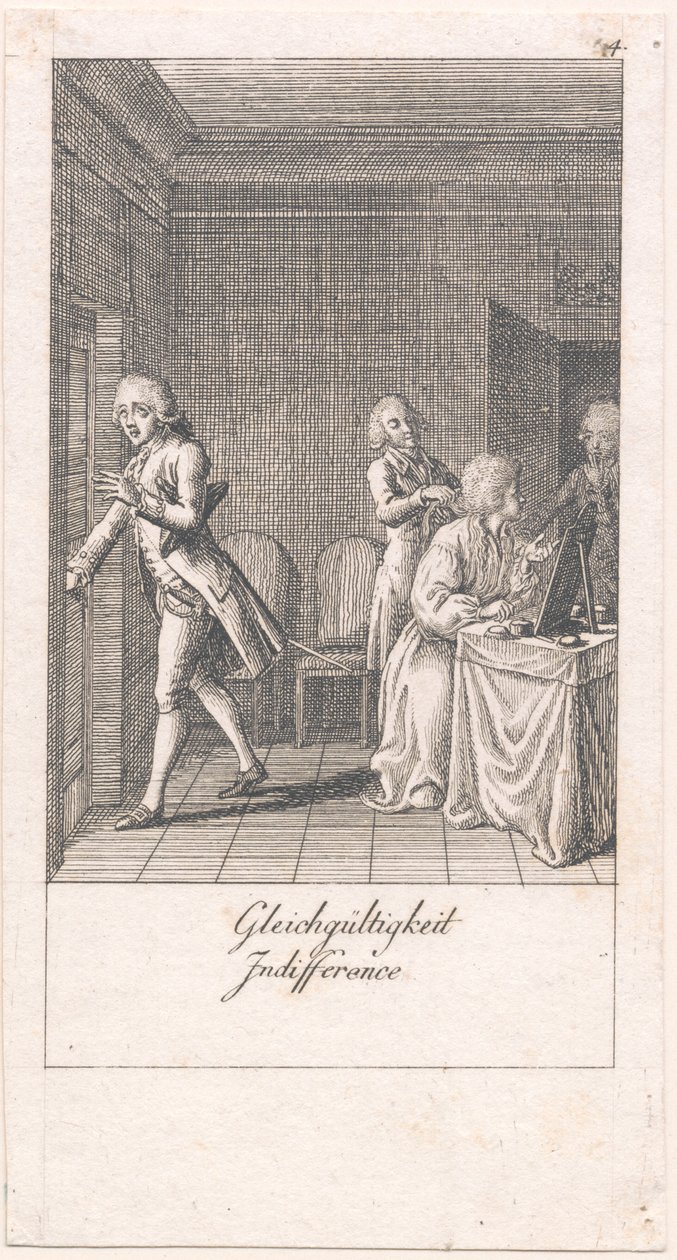 Motiver for ekteskap og deres konsekvenser. Bl. 4 av Daniel Nikolaus Chodowiecki