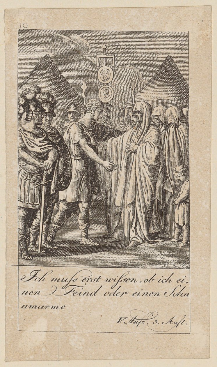 Blad 10 til Shakespeares «Coriolanus» av Daniel Nikolaus Chodowiecki