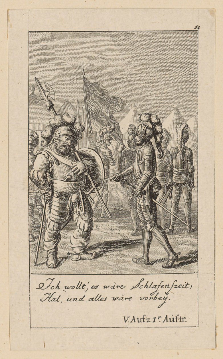Blad 11 til Shakespeares «Kong Henrik IV» av Daniel Nikolaus Chodowiecki
