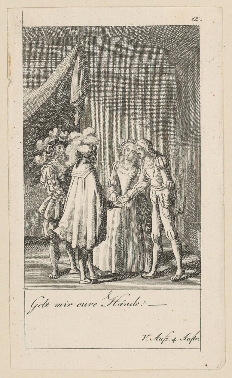 Plate 12 til Shakespeares «Stormen» av Daniel Nikolaus Chodowiecki
