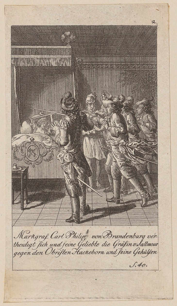 Blad 2 fra serien «Brandenburgs historie» av Daniel Nikolaus Chodowiecki