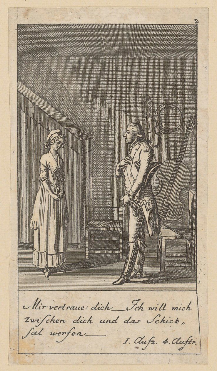 Plate 2 til Schillers "Intriger og kjærlighet" av Daniel Nikolaus Chodowiecki