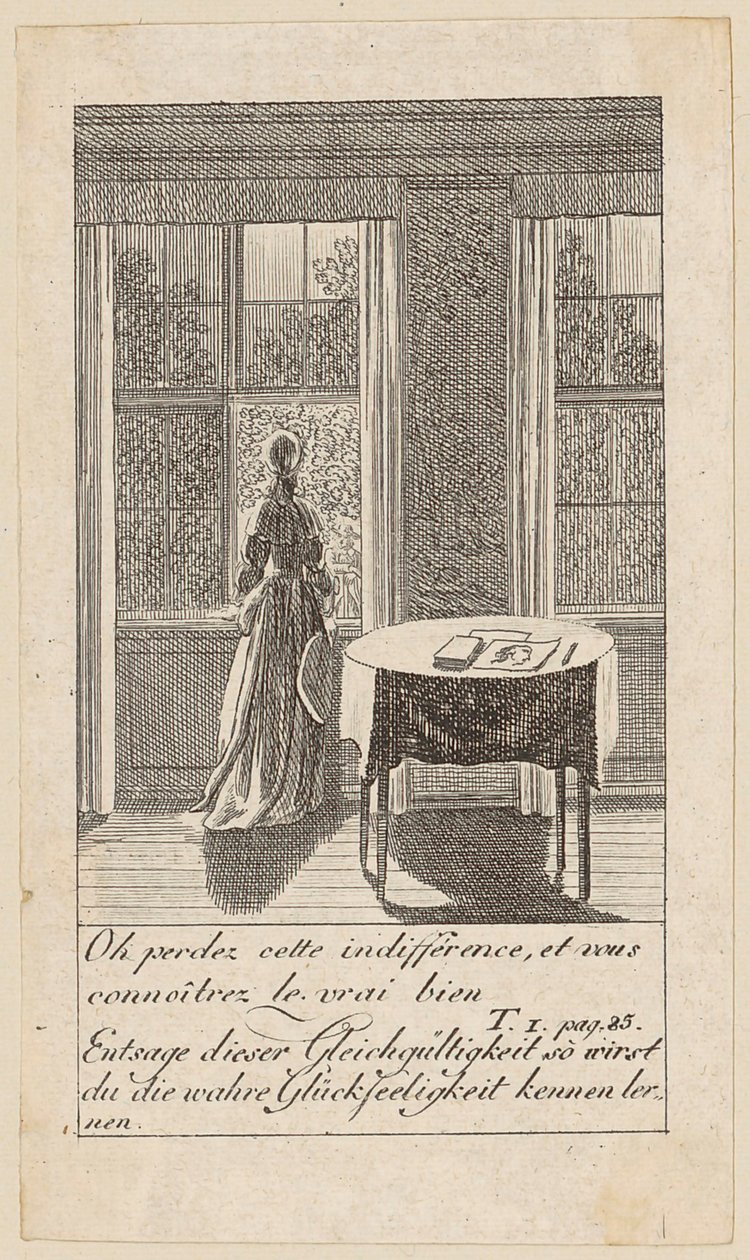 Plate 3 til «Karoline von Lichtfield» av Daniel Nikolaus Chodowiecki
