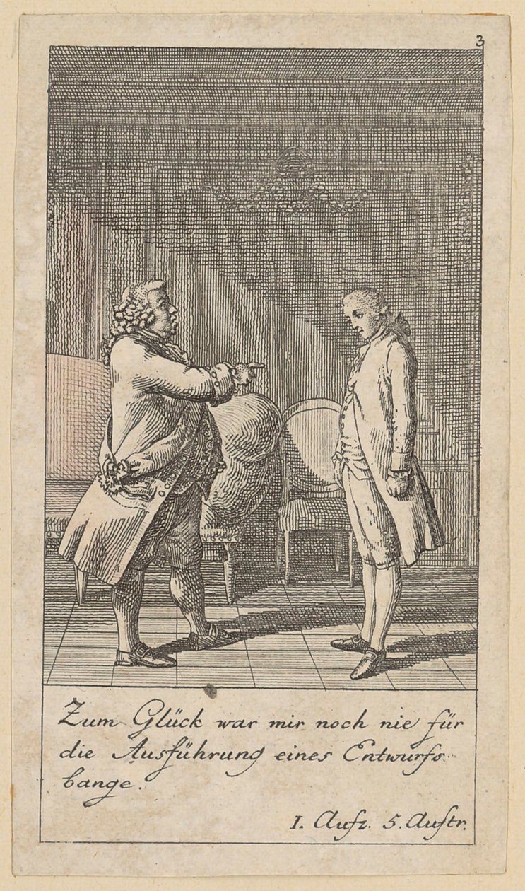 Blad 3 til Schillers «Intriger og kjærlighet» av Daniel Nikolaus Chodowiecki