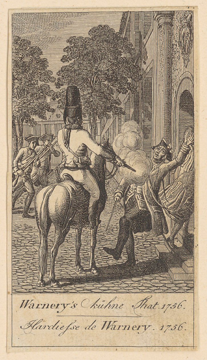 Blad 4 av "Brandenburgske krigsscener" av Daniel Nikolaus Chodowiecki