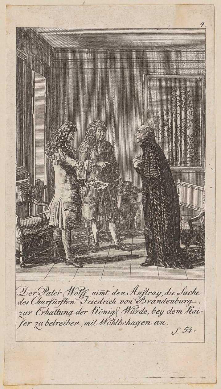 Blad 4 i serien «Brandenburgs historie» av Daniel Nikolaus Chodowiecki