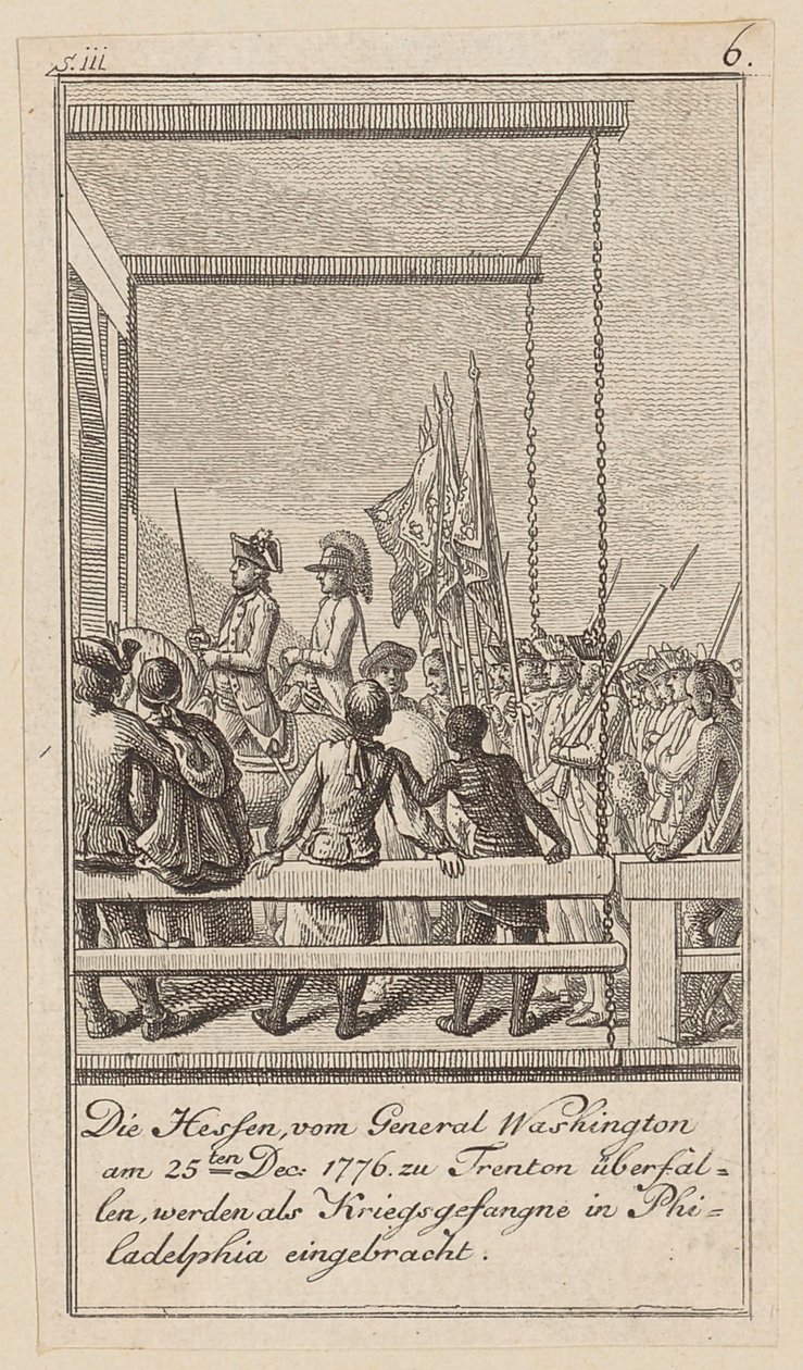 Blad 6 i serien til avhandlingen «Historien om revolusjonen i Nord-Amerika» av M. C. Sprengel. av Daniel Nikolaus Chodowiecki