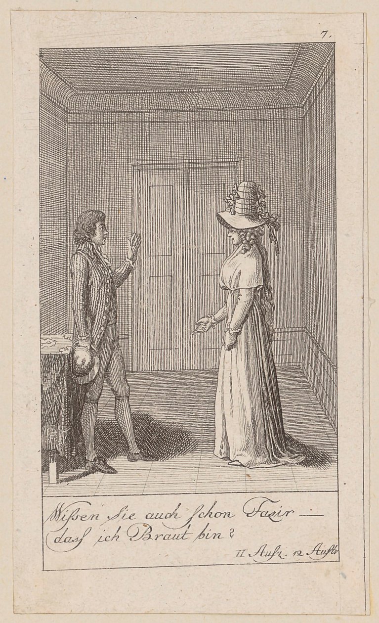 Plate 7 til August von Kotzebues «Indianerne i England» av Daniel Nikolaus Chodowiecki