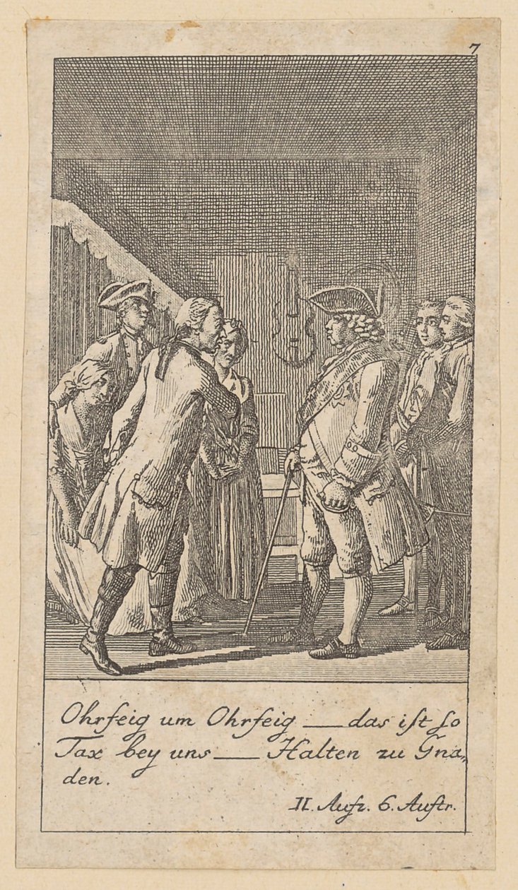 Plate 7 til Schillers "Kabale und Liebe" av Daniel Nikolaus Chodowiecki