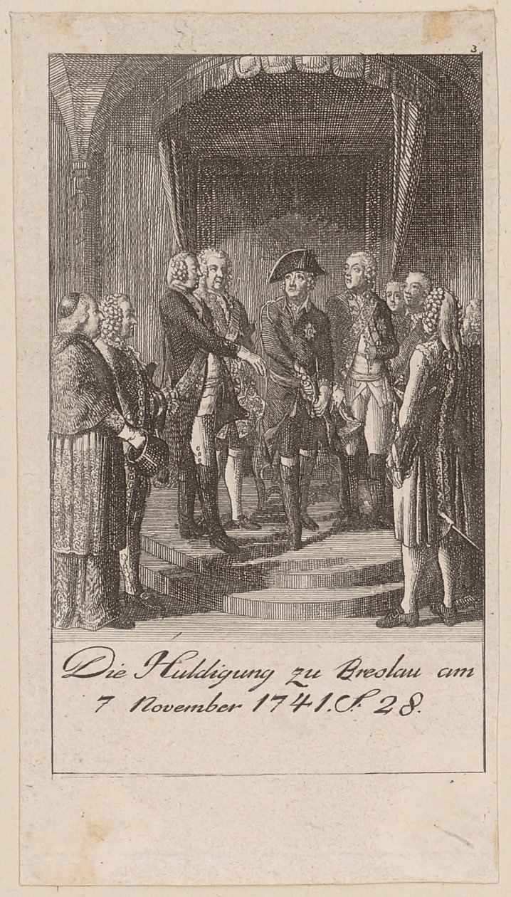 Hyllest i Breslau 7. november 1741 av Daniel Nikolaus Chodowiecki