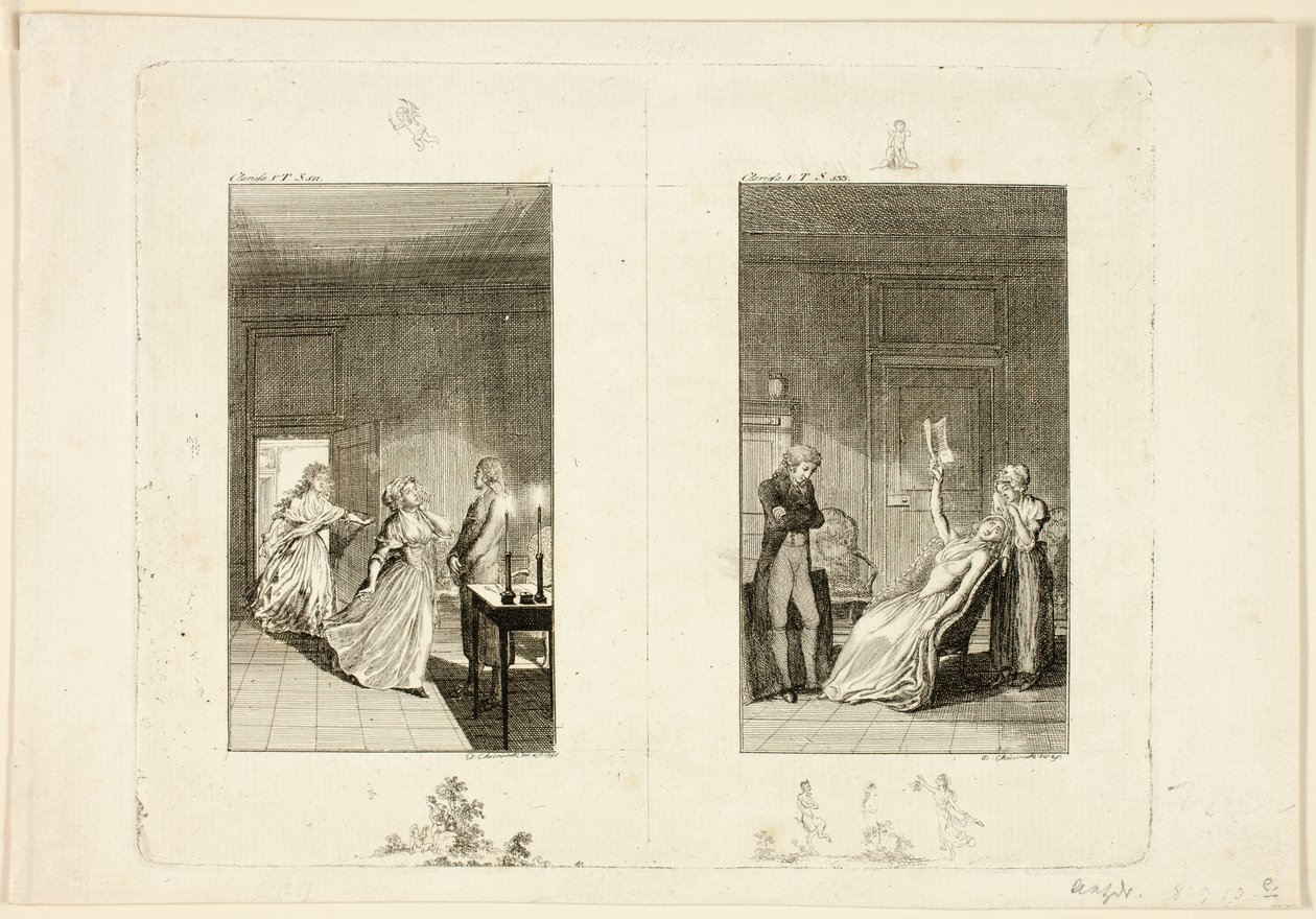 Illustrasjon til Samuel Richardsons *Clarissa* av Daniel Nikolaus Chodowiecki