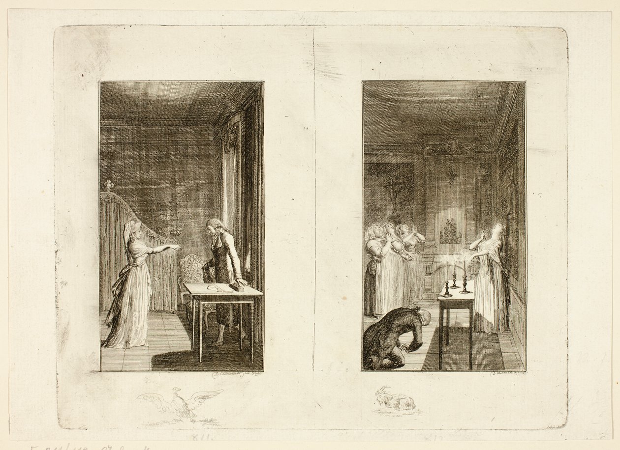 Illustrasjon til Samuel Richardsons *Clarissa* av Daniel Nikolaus Chodowiecki