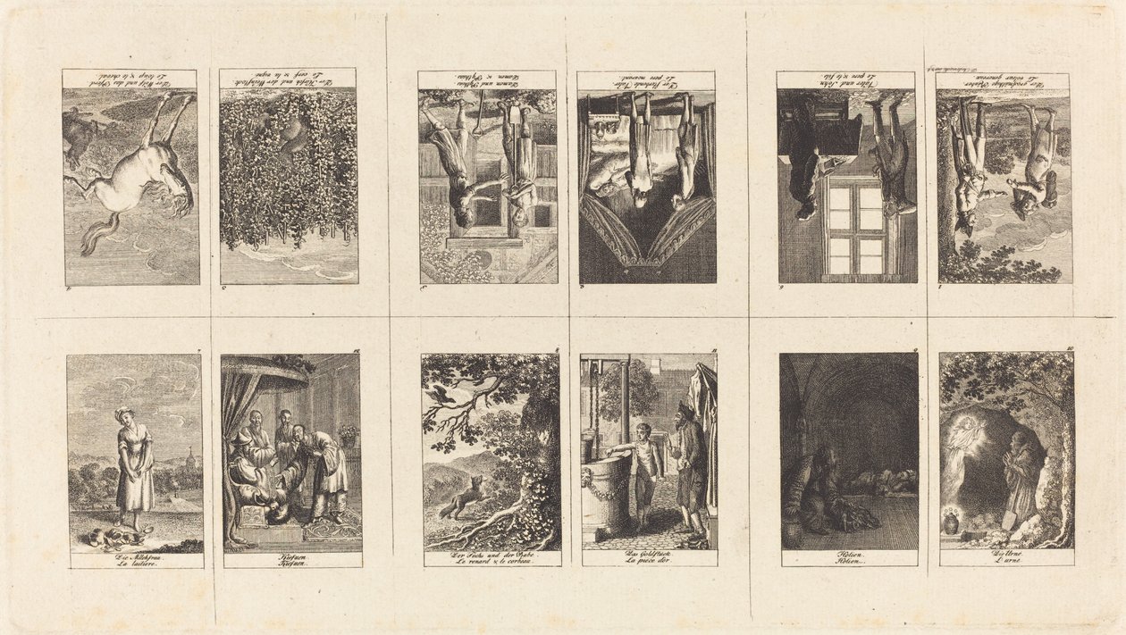 Illustrasjoner til Fables & Tales av Gellert, Gleim, Hagedorn, Lichtwer og Pfeffel av Daniel Nikolaus Chodowiecki
