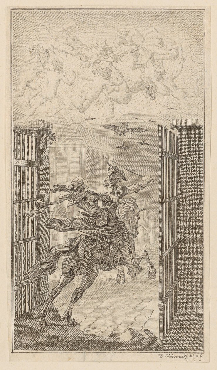 Lenore, side 3 fra første utgave av «Dikt av Gottfried August Bürger» av Daniel Nikolaus Chodowiecki