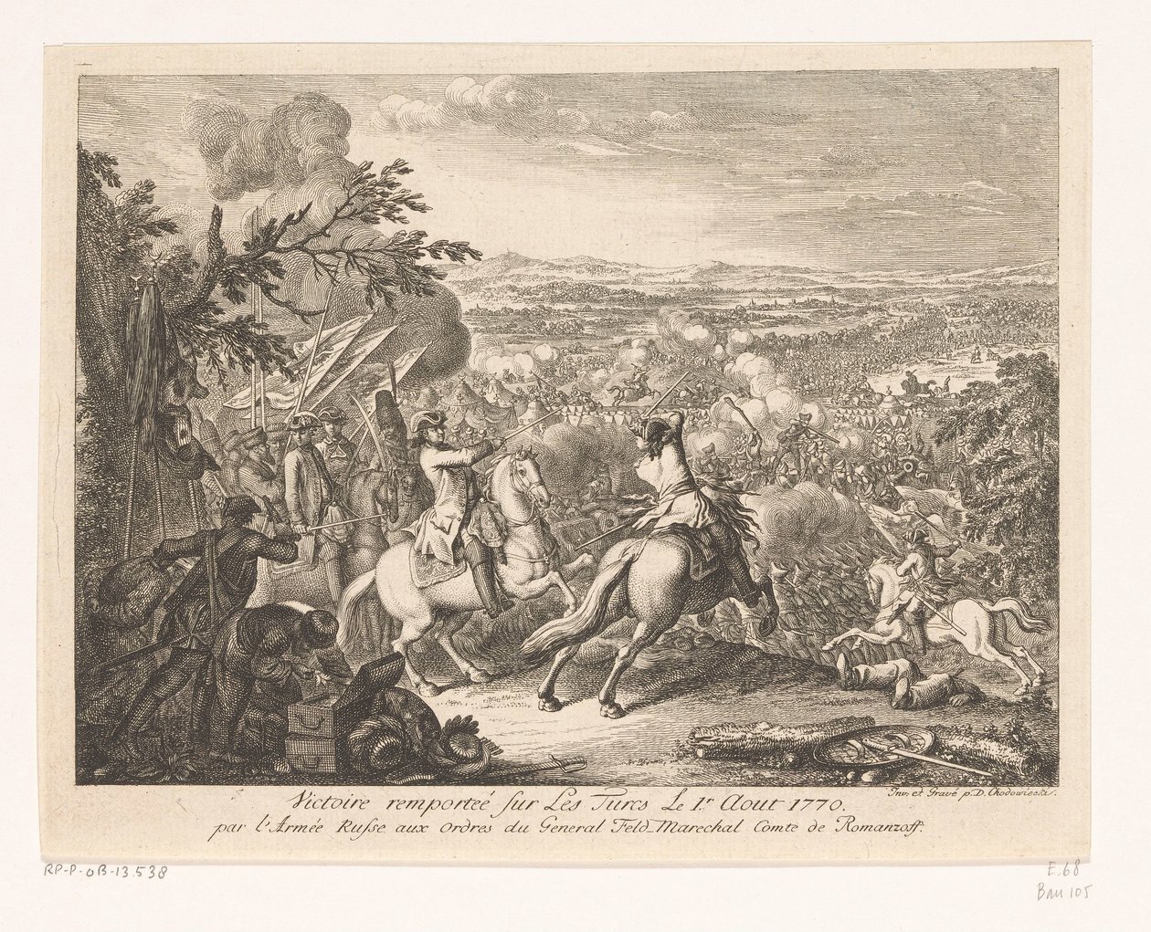 General Rumyantsevs seier i slaget ved Cahul, 1770 Victoire remportée sur les Turces Le 1.r Aout 1770 par l