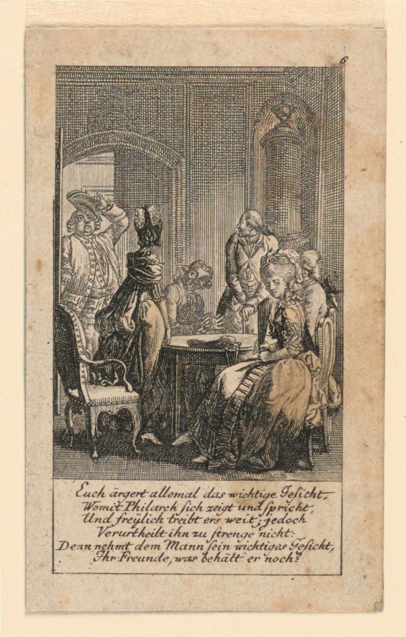 Pomposity, illustrasjon for "Königl: Grosbrit [anian] genealogisk kalender for 1780-året Lauenberg av J.G. Berenberg" av Daniel Nikolaus Chodowiecki