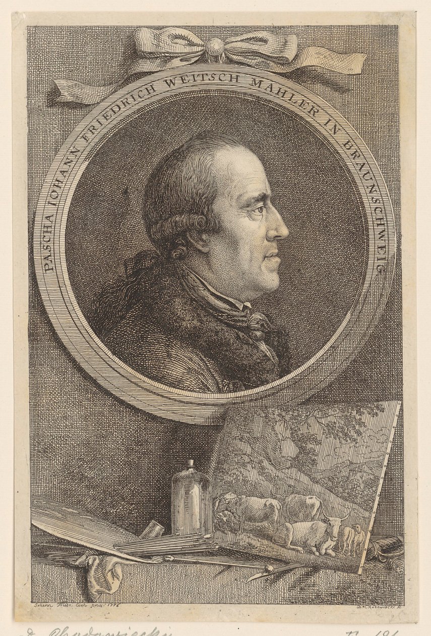 Portrett av pasja Johann Friedrich Weitsch av Daniel Nikolaus Chodowiecki