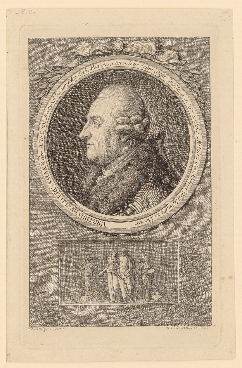 Portrett av U. F. B. Brückmann av Daniel Nikolaus Chodowiecki