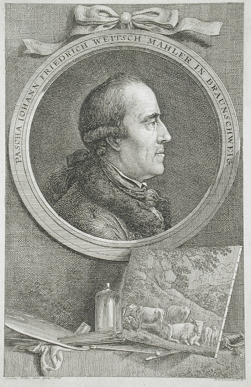 Portrett av Pascha Johann Friedrich Weitsch Mahler i Braunschweig av Daniel Nikolaus Chodowiecki