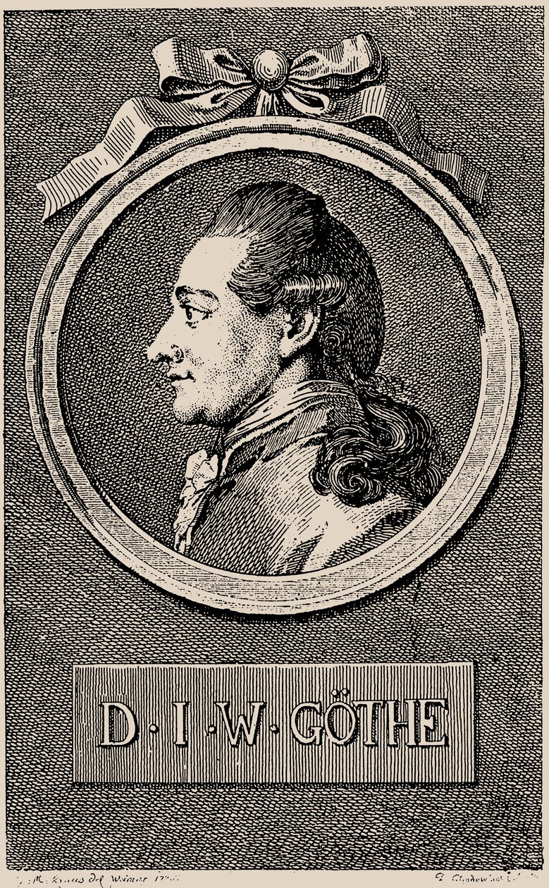 Portrett av forfatteren Johann Wolfgang von Goethe 1749-1832, 1776. av Daniel Nikolaus Chodowiecki