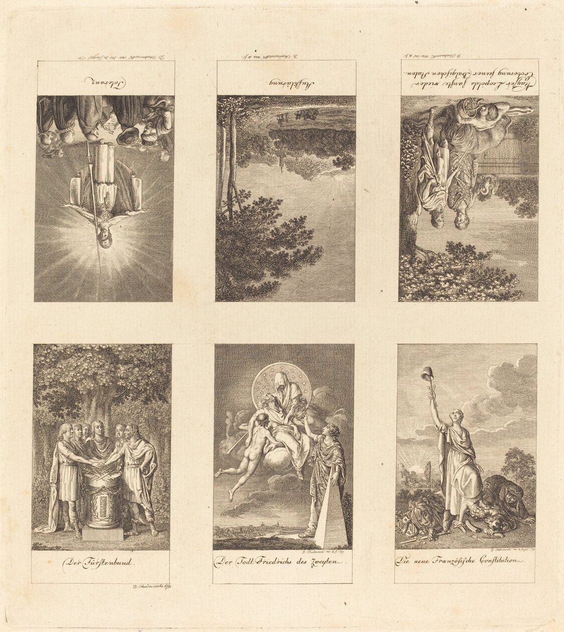 Seks store begivenheter fra 1780-1790 av Daniel Nikolaus Chodowiecki