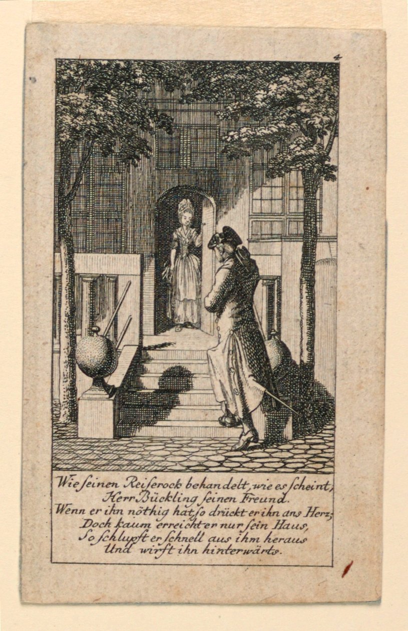 The Hypocritical Friend, illustrasjon for "Königl: Grosbrit [anian] genealogisk kalender for 1780-året Lauenberg av J.G. Berenberg" av Daniel Nikolaus Chodowiecki