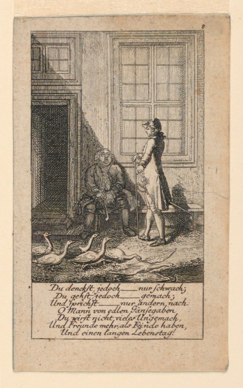 The Lazy and Weak-minded, illustrasjon for "Königl: Grosbrit [anian] genealogisk kalender for 1780-året Lauenberg av JG Berenberg" av Daniel Nikolaus Chodowiecki