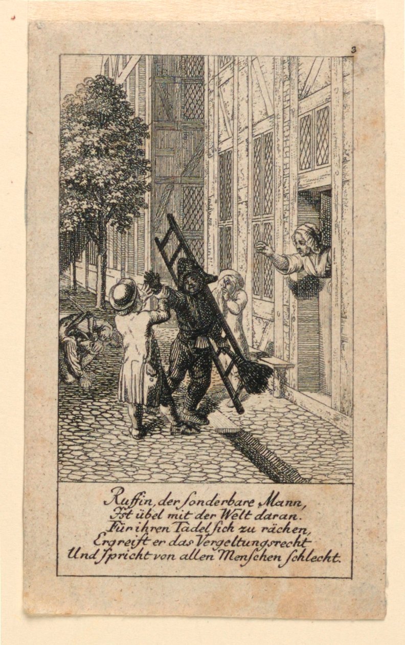Gjengjeldelsen, illustrasjon for "Königl: Grosbrit [anian] genealogisk kalender for 1780-året Lauenberg av JG Berenberg" av Daniel Nikolaus Chodowiecki