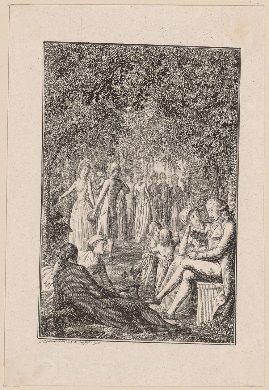 Tittelkobberstikk til Beckers «Taschenbuch [...] für 1796» av Daniel Nikolaus Chodowiecki