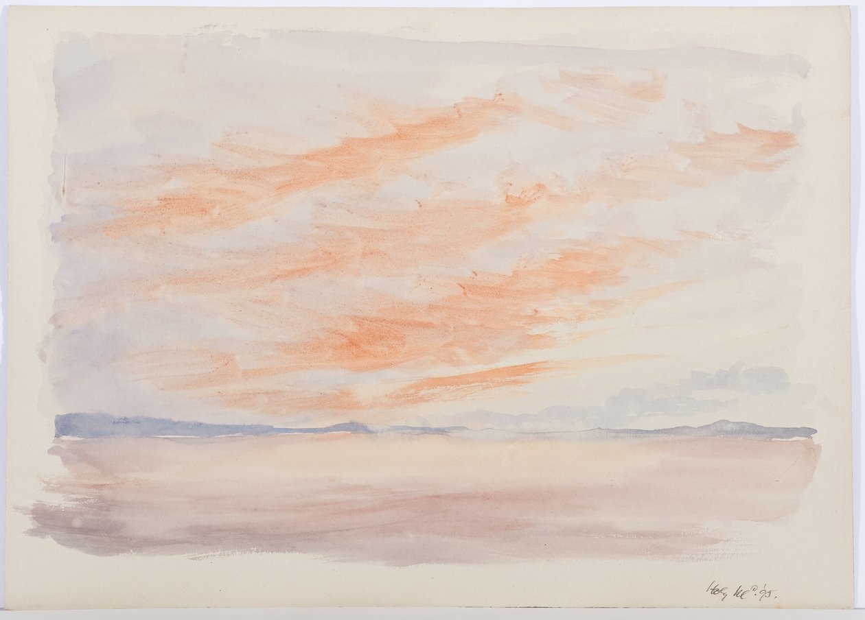 Holy Island, 1895 (blyant og wc på papir) av Daniel Oliver