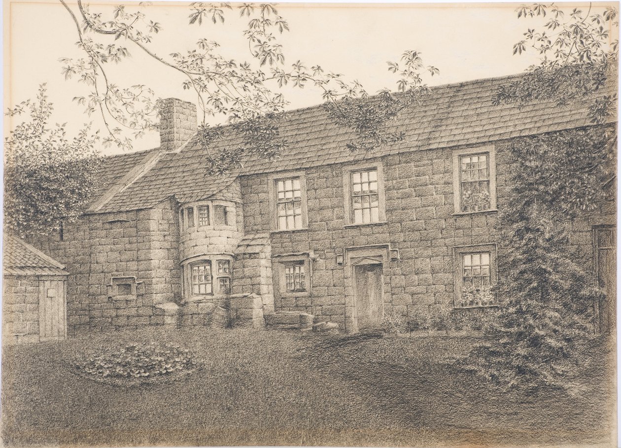 Old House at Corby, Northumberland, ca. 1916 (kull på kort) av Daniel Oliver