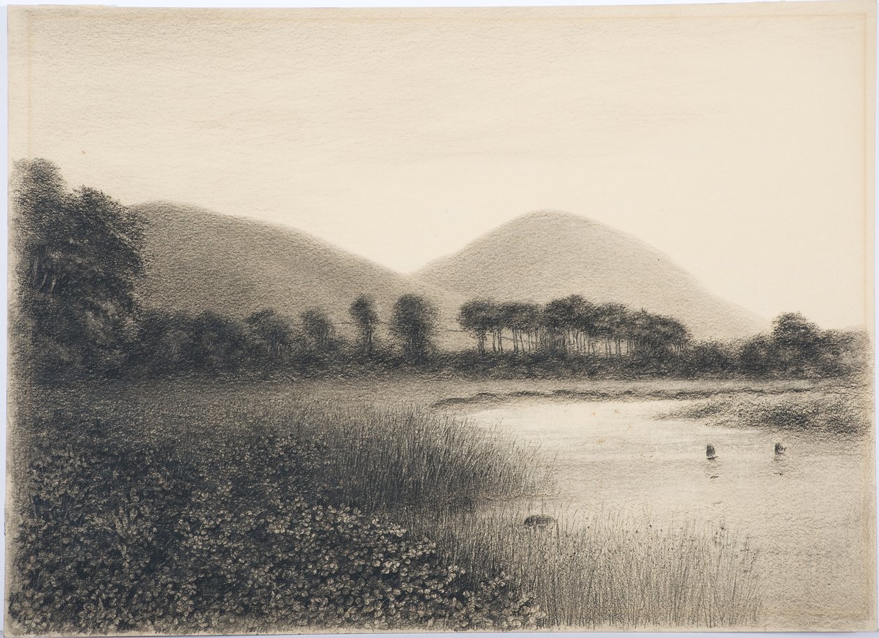 Yeavering Bell, Northumberland, ca. 1916 (blyant og wc på papir) av Daniel Oliver
