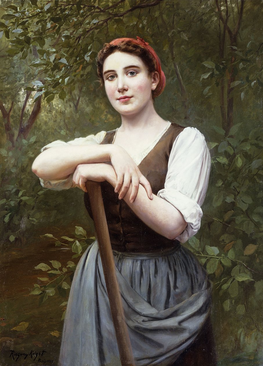 Bondepike, 1889 av Daniel Ridgway Knight