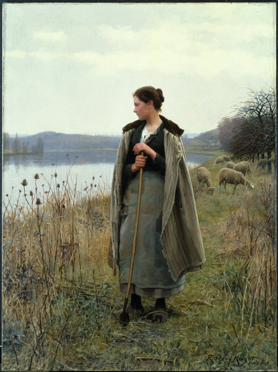 Gjeterinnen, 1896 av Daniel Ridgway Knight