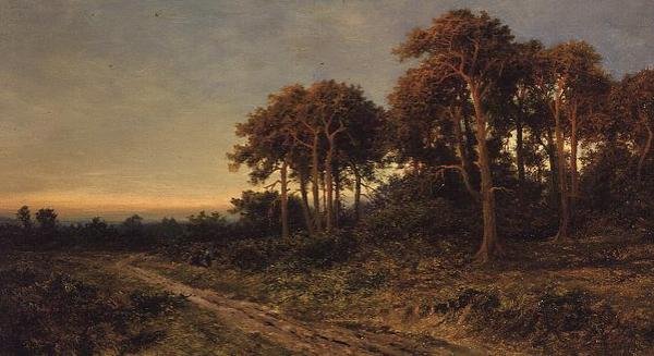Landskap med to figurer ved solnedgang av Daniel Sherrin