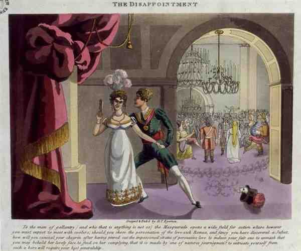The Disappointment, etset av kunstneren, ca. 1820-tallet (farget etsning) av Daniel Thomas Egerton