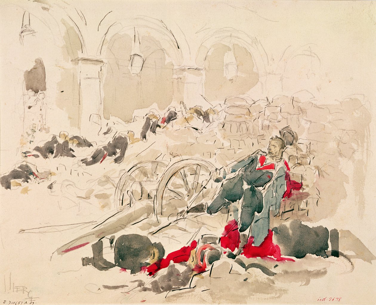 Barrikade på Rue de Rivoli under Paris-kommunen av Daniel Urrabieta Vierge